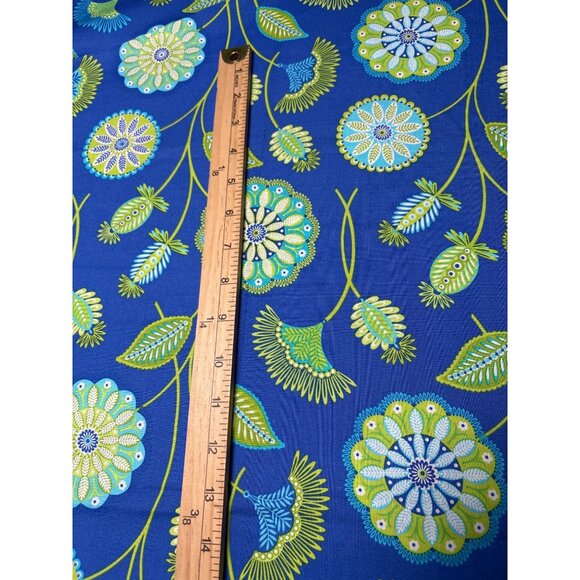 Michael Miller Gypsy Bandana Fabric 1/2 yard x 44" Floral Blue/Green Print for S - Picture 2 of 6